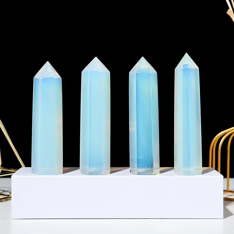 Natural Stone Crystal Point Wand for Witchcraft – Rose Quartz & Amethyst Healing Crystals, Reiki Stones, Mineral Home Décor and Craft Room Decoration