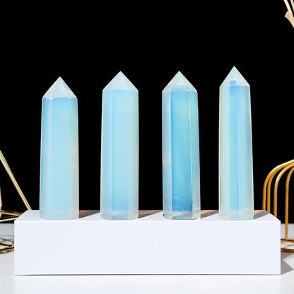 Natural Stone Crystal Point Wand for Witchcraft – Rose Quartz & Amethyst Healing Crystals, Reiki Stones, Mineral Home Décor and Craft Room Decoration