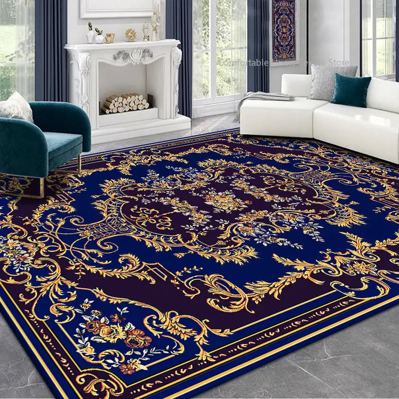 Persian-Style Retro Living Room Rug – Soft, Washable, Non-Slip Bedroom & Bedside Carpet in different sizes
