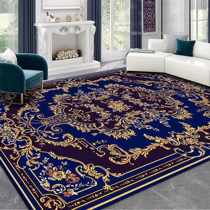Persian-Style Retro Living Room Rug – Soft, Washable, Non-Slip Bedroom & Bedside Carpet in different sizes