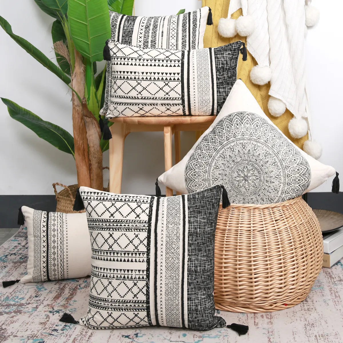 1 PC Moroccan Printed Pillow Cover