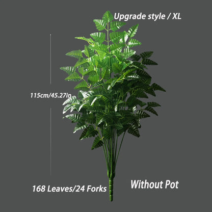 65–145cm Large Artificial Persian Leaf Tree – Tropical Faux Palm & Monstera Plant for Home & Garden Decor
