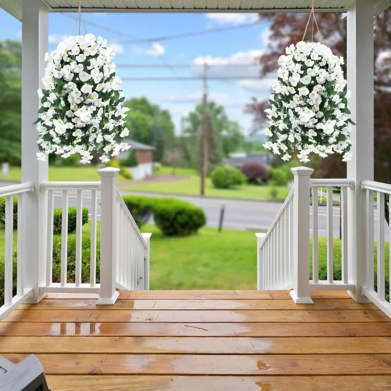 UV-Resistant Artificial Hanging Flowers & Plants – For Home Decor