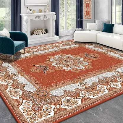 Persian-Style Retro Living Room Rug – Soft, Washable, Non-Slip Bedroom & Bedside Carpet in different sizes