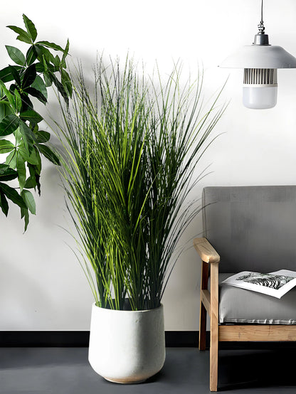 Artificial Reed Grass Plant – Large Tropical Faux Green Leaves for Home & Garden Decor