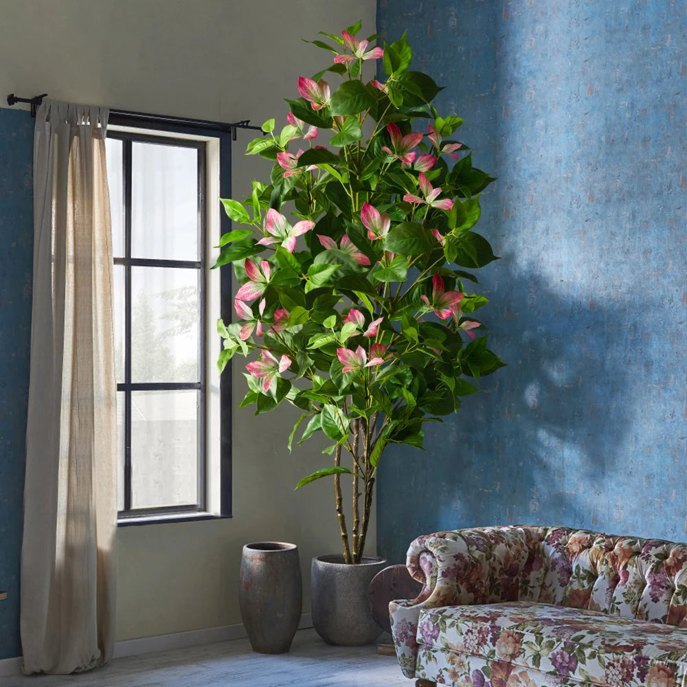 82–144cm Large Artificial Ficus Tree – Tall Faux Magnolia & Banyan Plant for Home & Garden Décor