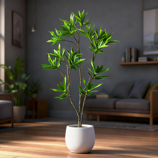 50–133cm Large Artificial Palm Tree – Tropical Faux Bamboo & Agave Plant for Home & Garden Décor