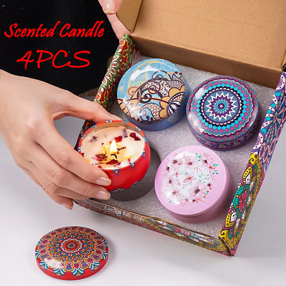 4 Pack Scented Candle Set – Arabian Pattern Smokeless Fragrance Candles