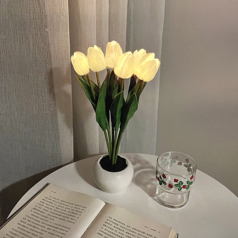 LED Tulip Night Lamp – Romantic Flower Desk Light for Bedroom & Table Decor
