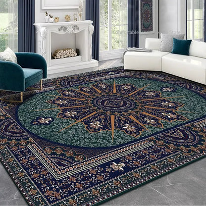Persian-Style Retro Living Room Rug – Soft, Washable, Non-Slip Bedroom & Bedside Carpet in different sizes