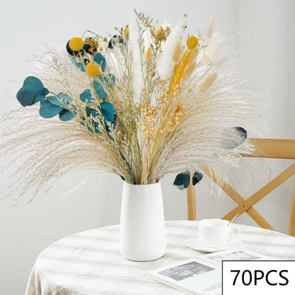 Natural Dried Pampas Grass Bouquet – Modern Vase Filler for Home & Balcony Decor