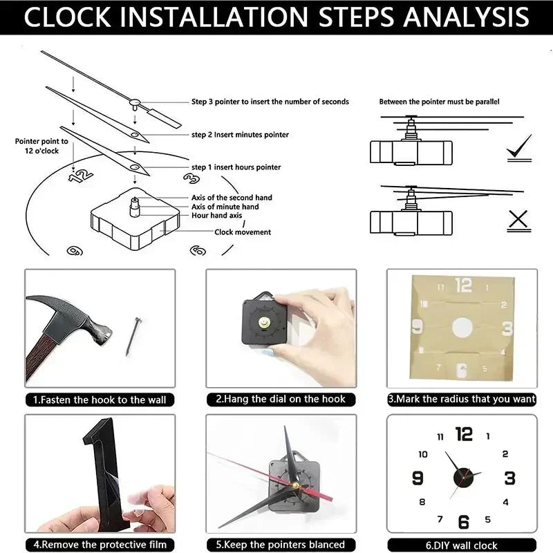 3D Modern Frameless Wall Clock