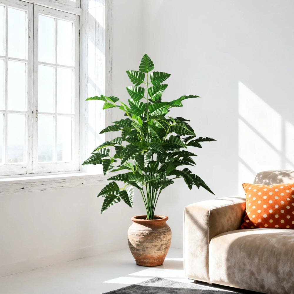 65–145cm Large Artificial Persian Leaf Tree – Tropical Faux Palm & Monstera Plant for Home & Garden Decor
