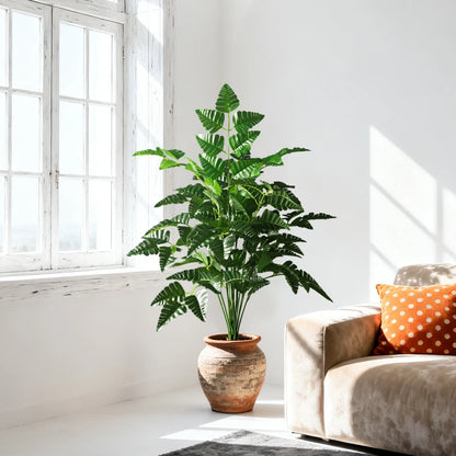 65–145cm Large Artificial Persian Leaf Tree – Tropical Faux Palm & Monstera Plant for Home & Garden Decor
