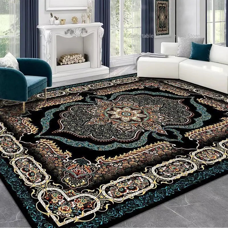Persian-Style Retro Living Room Rug – Soft, Washable, Non-Slip Bedroom & Bedside Carpet in different sizes