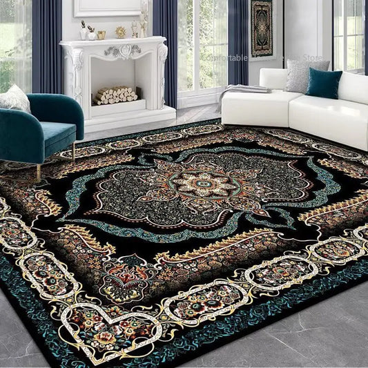 Persian-Style Retro Living Room Rug – Soft, Washable, Non-Slip Bedroom & Bedside Carpet in different sizes