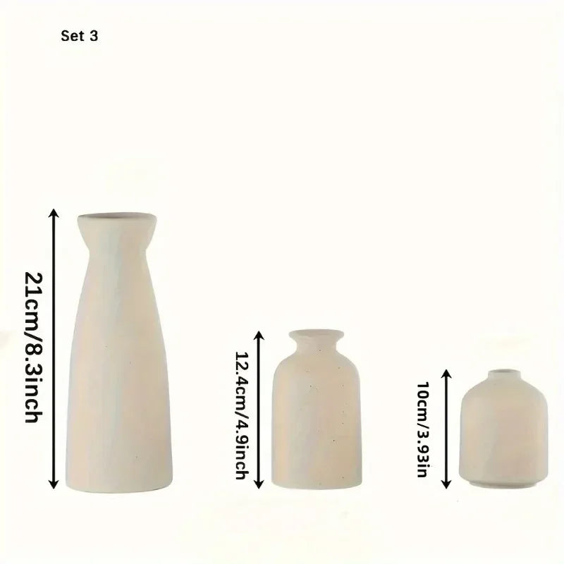 Modern Plastic Vases Set of 3