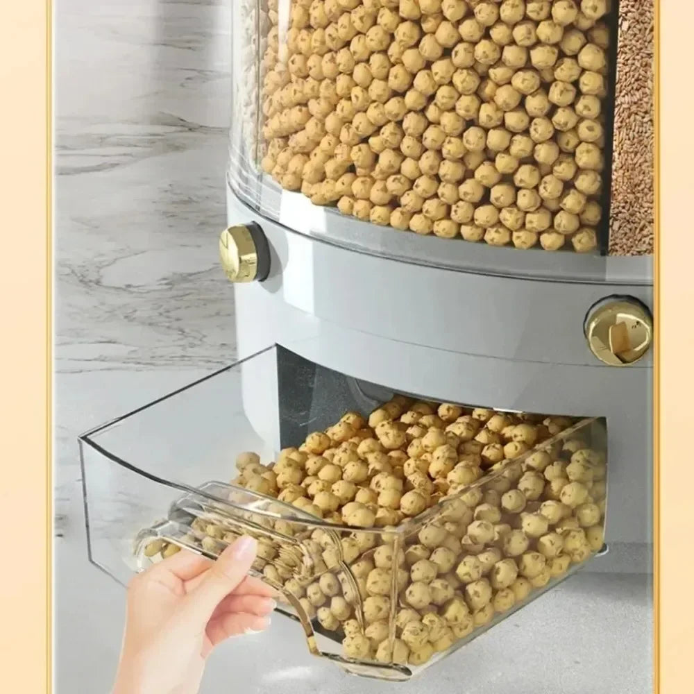 Kitchen Storage Box 360 Degree Rotating Sealed Dry Food Container