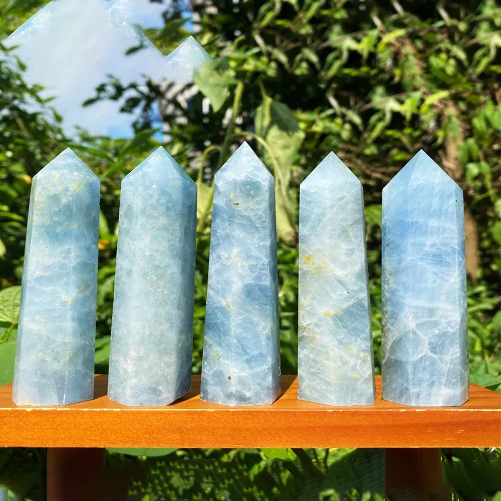 Natural Stone Crystal Point Wand for Witchcraft – Rose Quartz & Amethyst Healing Crystals, Reiki Stones, Mineral Home Décor and Craft Room Decoration