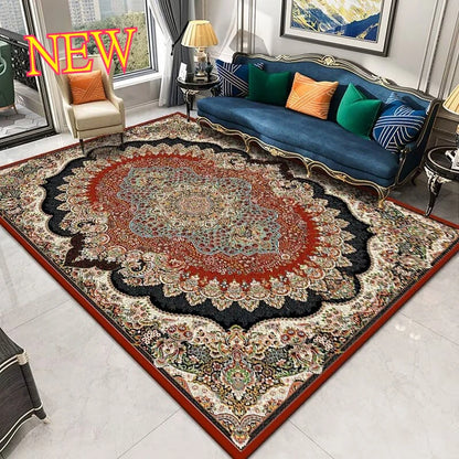 Persian-Style Retro Living Room Rug – Soft, Washable, Non-Slip Bedroom & Bedside Carpet in different sizes