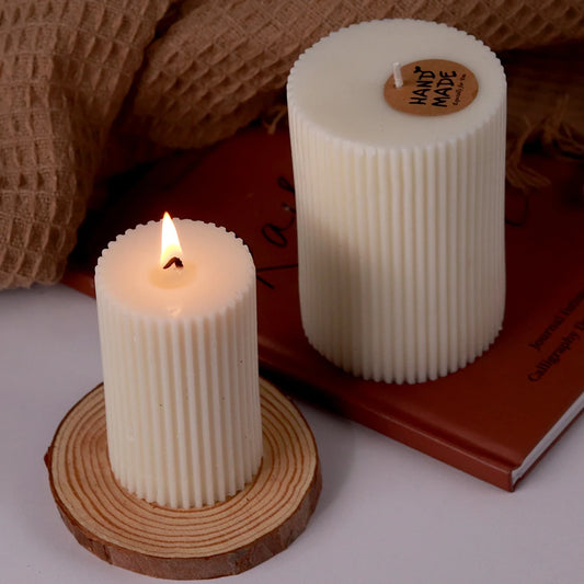 Stripe Cylindrical Candle Mold