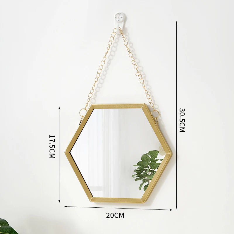 Hexagon Decor Wall Hanging Mirror