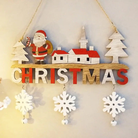 2024 Wooden Christmas Pendants Door Wall