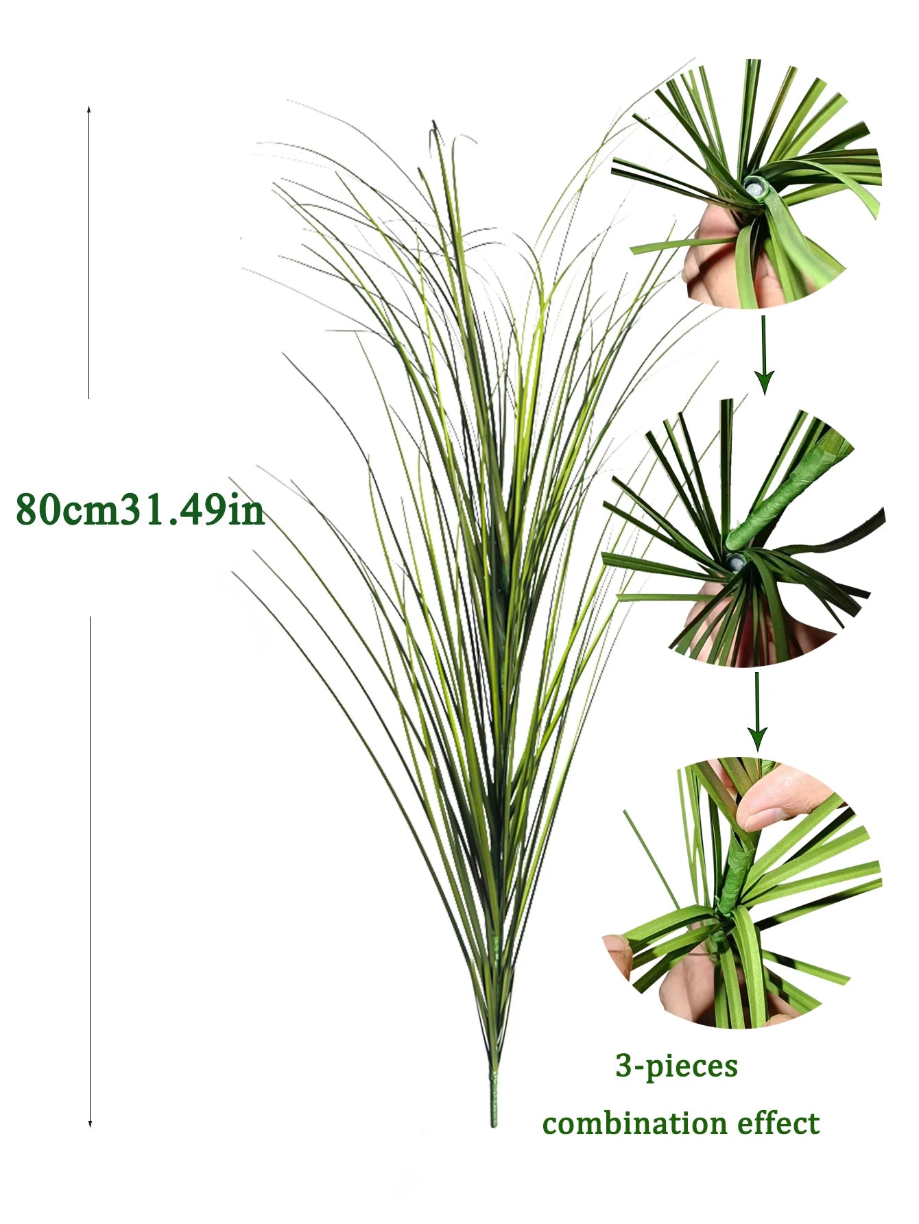 Artificial Reed Grass Plant – Large Tropical Faux Green Leaves for Home & Garden Decor