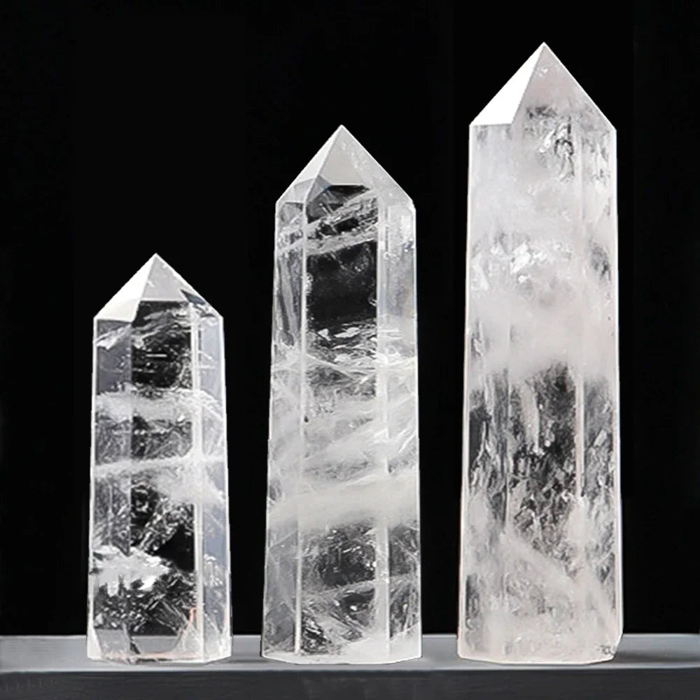 Natural Stone Crystal Point Wand for Witchcraft – Rose Quartz & Amethyst Healing Crystals, Reiki Stones, Mineral Home Décor and Craft Room Decoration