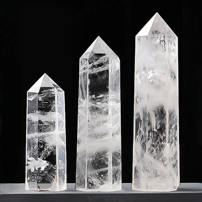 Natural Stone Crystal Point Wand for Witchcraft – Rose Quartz & Amethyst Healing Crystals, Reiki Stones, Mineral Home Décor and Craft Room Decoration