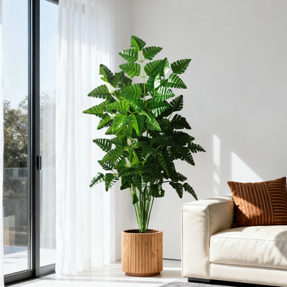 65–145cm Large Artificial Persian Leaf Tree – Tropical Faux Palm & Monstera Plant for Home & Garden Decor