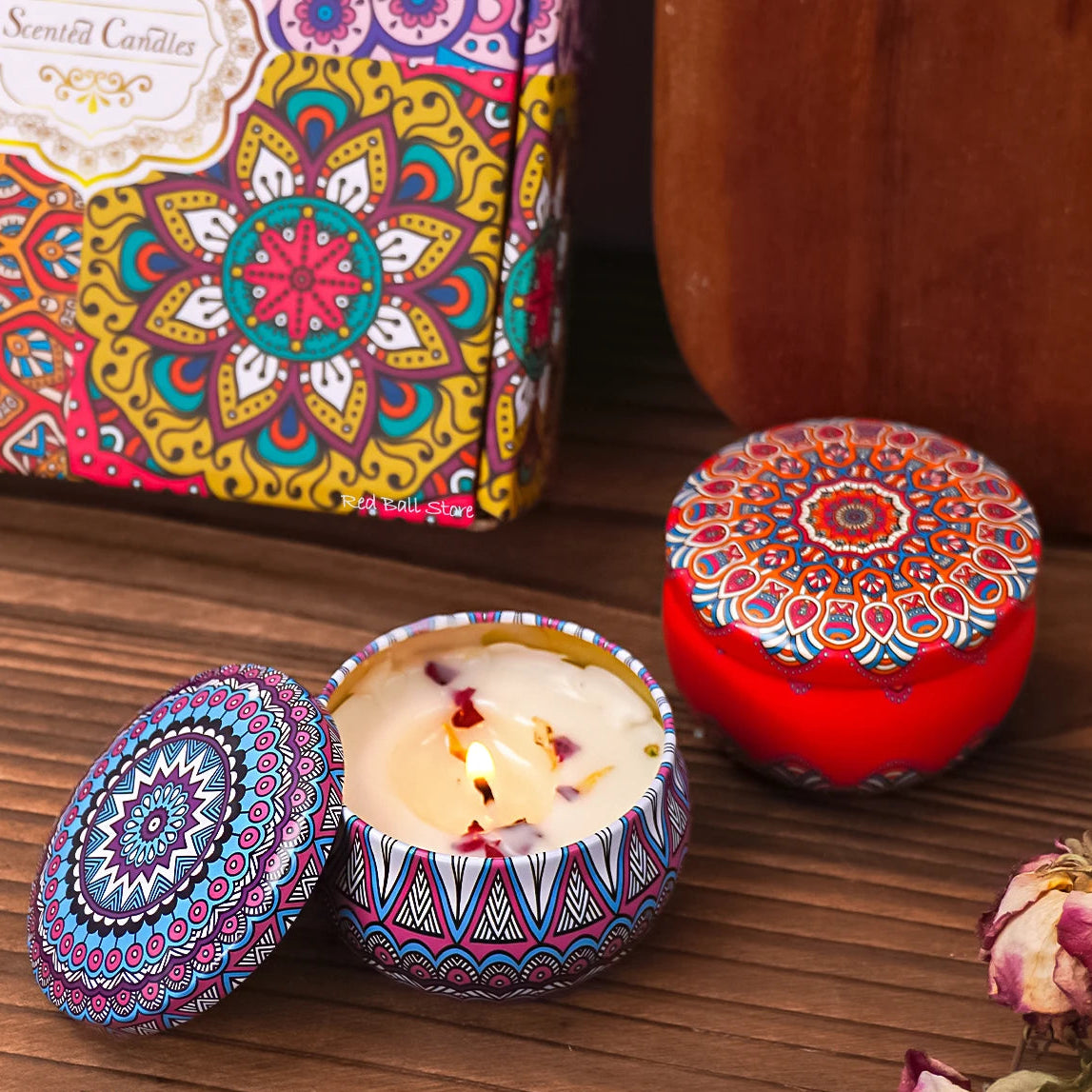 4 Pack Scented Candle Set – Arabian Pattern Smokeless Fragrance Candles