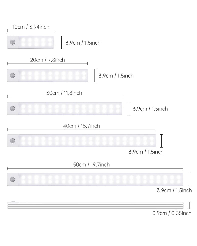 USB Rechargeable Motion Sensor LED Light – Wireless Night Lamp for Cabinet, Wardrobe & Kitchen