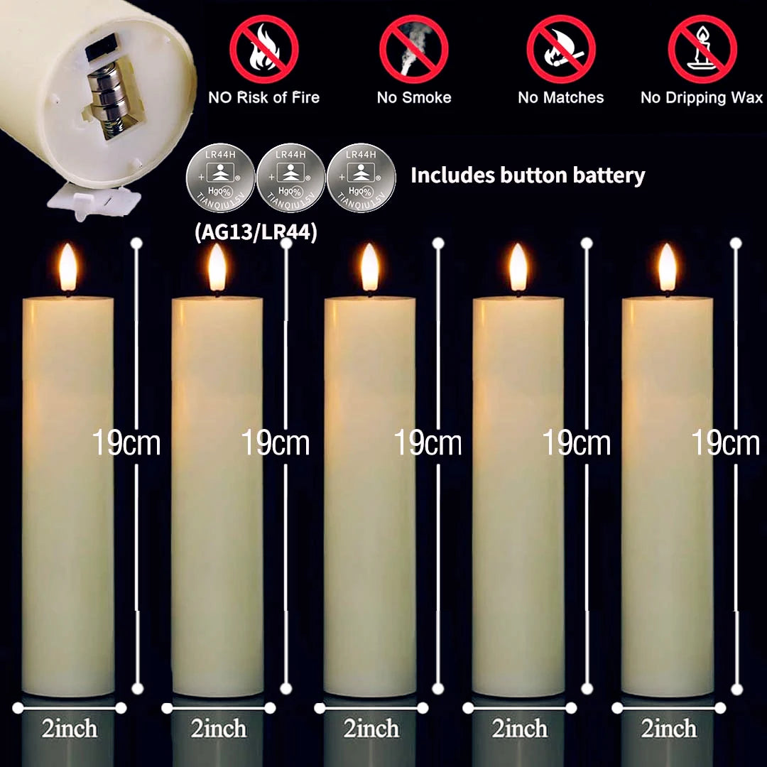 LED Flameless Flickering Candles (6–120PCS) – Battery Operated Fake Pillar Candles for Wedding, Birthday Party, Event & Home Decor