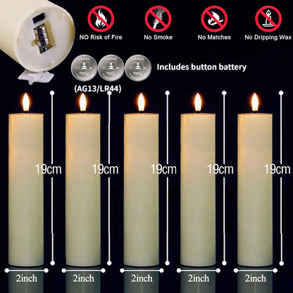 LED Flameless Flickering Candles (6–120PCS) – Battery Operated Fake Pillar Candles for Wedding, Birthday Party, Event & Home Decor