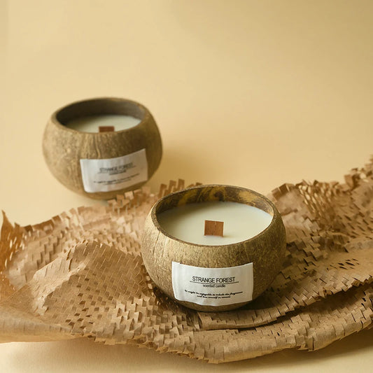 Natural Coconut Shell Scented Candle – Essential Oil Aromatherapy, Premium Plant Wax Home Fragrance