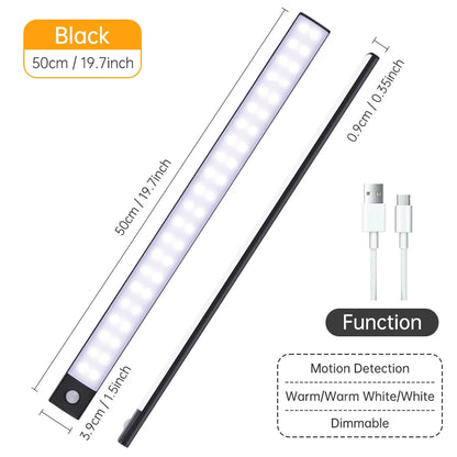 USB Rechargeable Motion Sensor LED Light – Wireless Night Lamp for Cabinet, Wardrobe & Kitchen