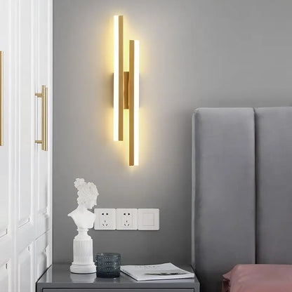 Modern LED Wall Lamp – Copper Pipe Accent with Acrylic Lampshade for Indoor Lighting