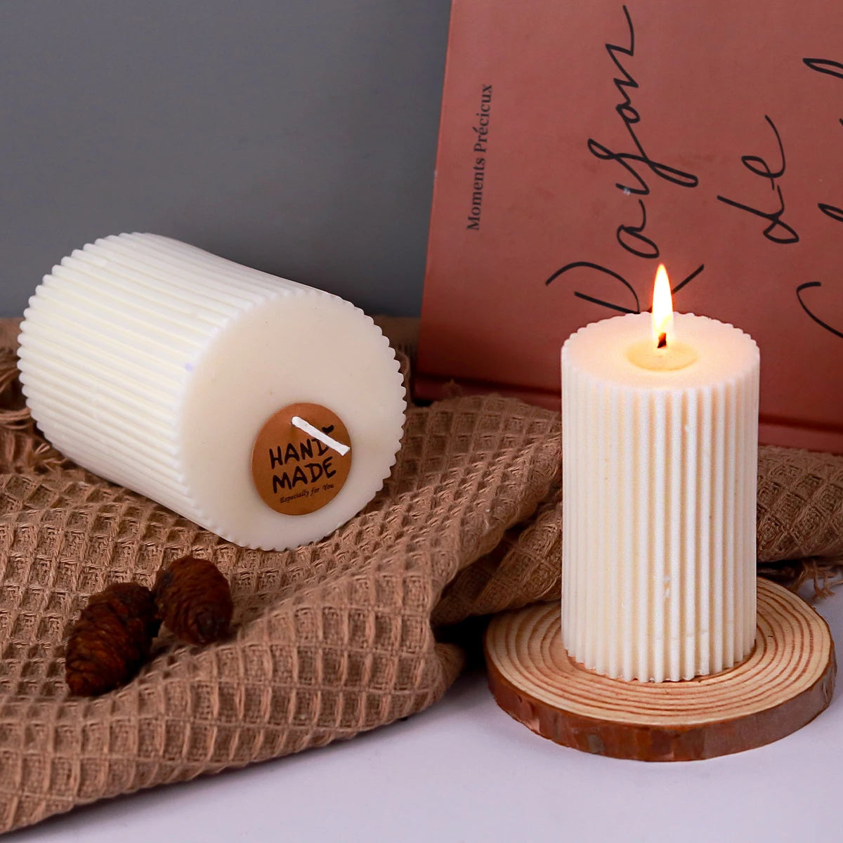 Stripe Cylindrical Candle Mold