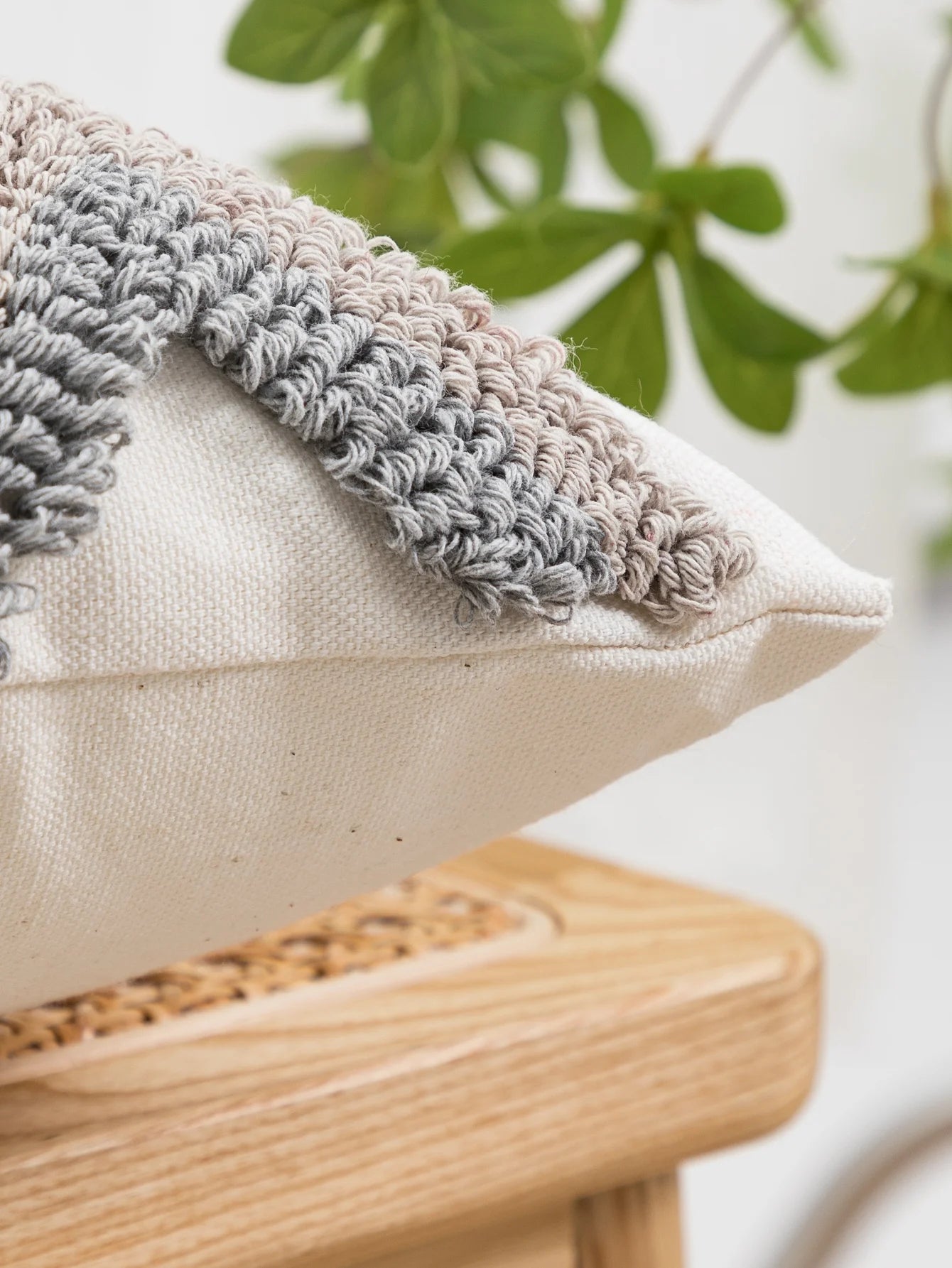 1-Piece Looped Pile Diamond Weave Throw Pillow Cover for Sofa, Bedroom & Living Room