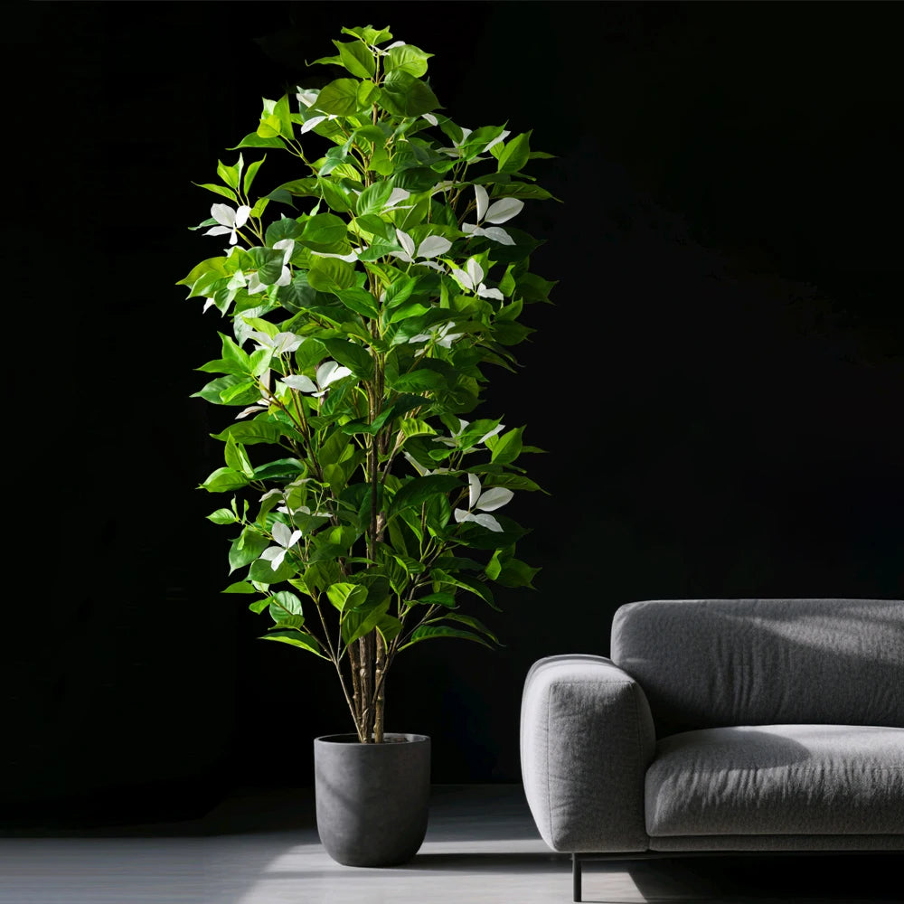 82–144cm Large Artificial Ficus Tree – Tall Faux Magnolia & Banyan Plant for Home & Garden Décor