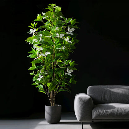 82–144cm Large Artificial Ficus Tree – Tall Faux Magnolia & Banyan Plant for Home & Garden Décor