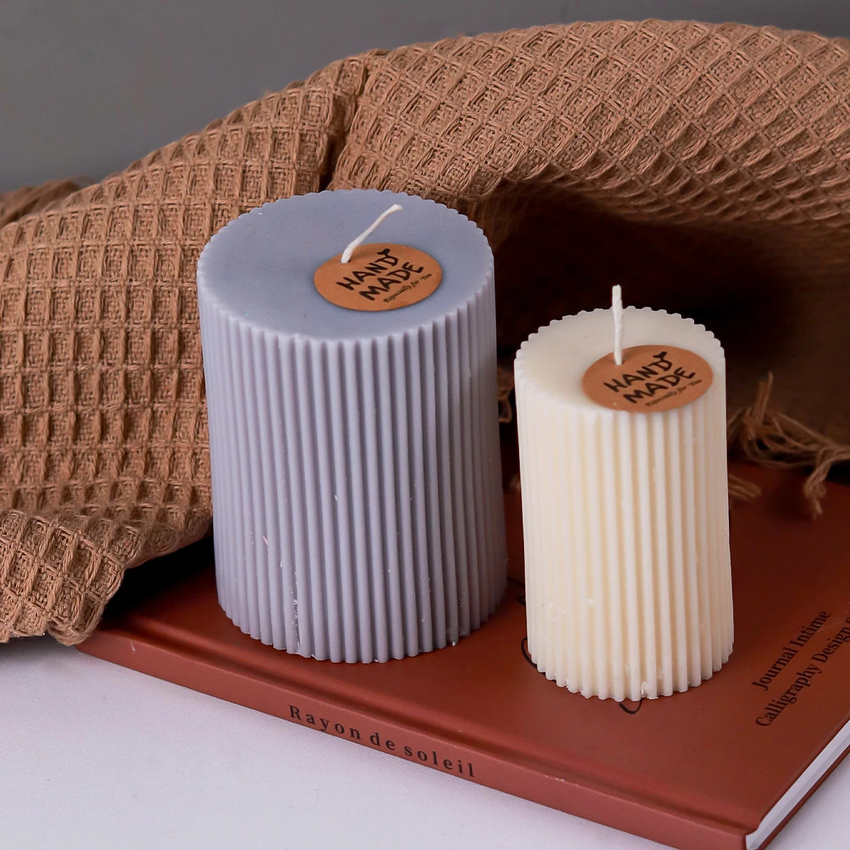 Stripe Cylindrical Candle Mold