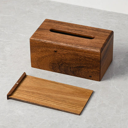 Black Walnut Wooden Tissue Box – Elegant Dining Table Paper Holder