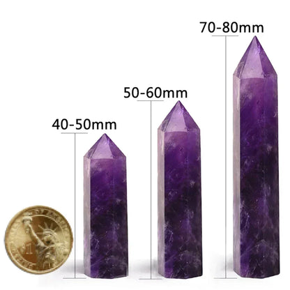 Natural Stone Crystal Point Wand for Witchcraft – Rose Quartz & Amethyst Healing Crystals, Reiki Stones, Mineral Home Décor and Craft Room Decoration