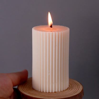 Stripe Cylindrical Candle Mold