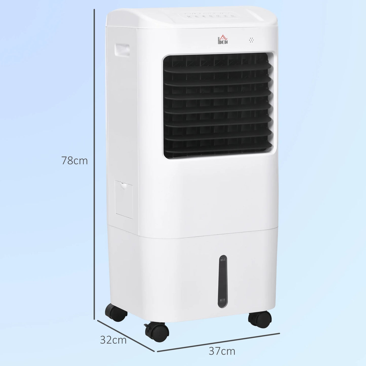 Portable Air Cooler with Built-in Humidifier, Remote Control, Oscillating Function, White Finish