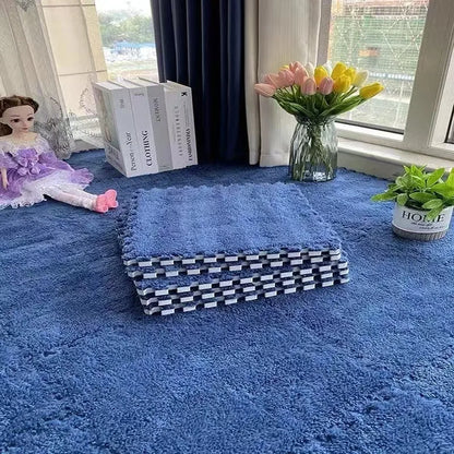 30×30CM Soft Plush Kids Play Mat – Interlocking Puzzle Floor Tiles, Warm Exercise & Decorative Carpet for Children