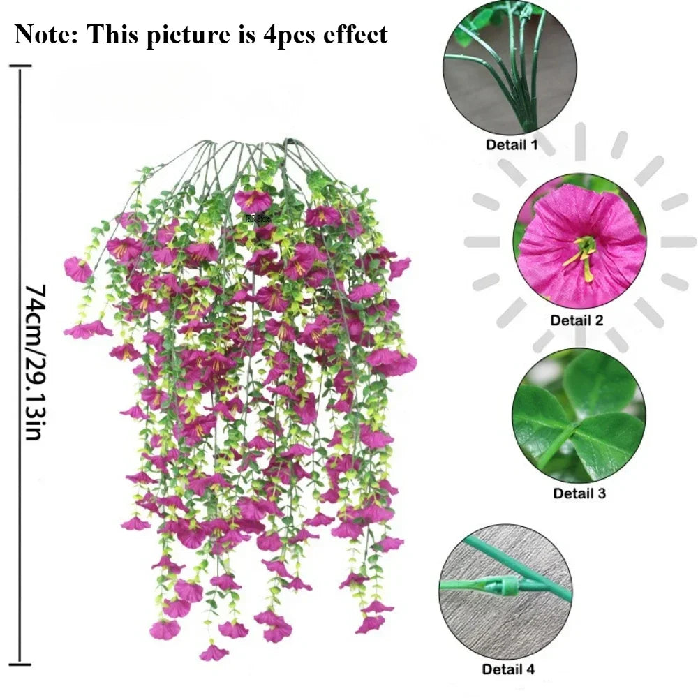 UV-Resistant Artificial Hanging Flowers & Plants – For Home Decor