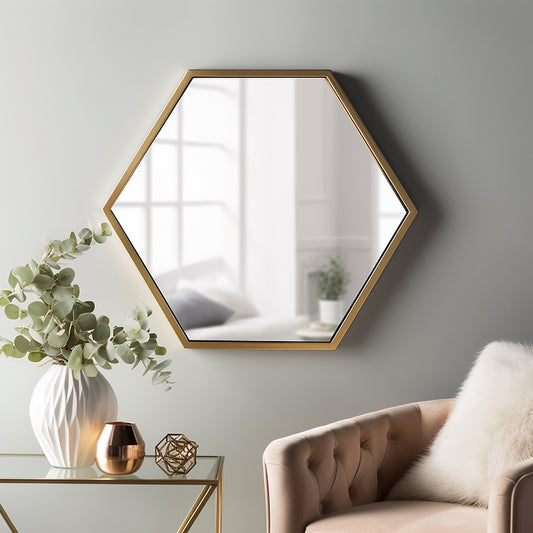 Hexagon Decor Wall Hanging Mirror